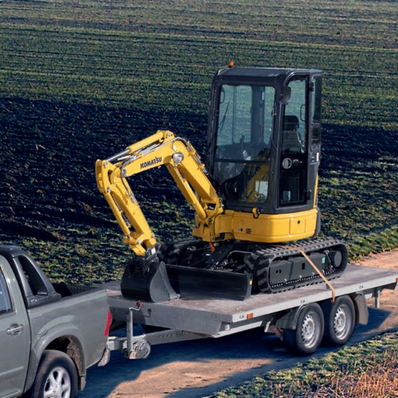 miniescavatore facile da trasportare komatsu PCMR  noleggio tecnostrutture
